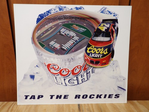 Coors Lite Tap The Rockies Authentic Metal Sign NASCAR Track In A Can