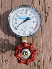 Lansdale Pressure Gauge Fire Protection Service 80PSI With 1/4” Brass Valve
