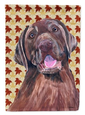 Caroline's Treasures Labrador Chocolate Fall Leaves Portrait Garden Flag