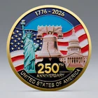 Gold Plated US America Liberty Bell Souvenir  1776-2026 250th Anniversary Coin