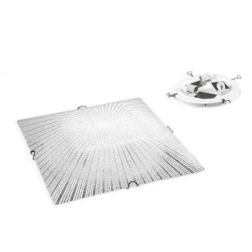 PLAFONIERA QUADRATA IN VETRO SATINATO DA 40 CM CON 3 LUCI - Foto 1 di 1