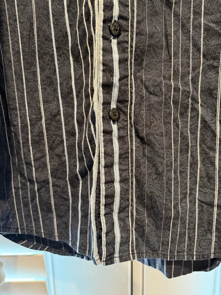 Harley Davidson Estampado Cachemira Monocromo Rayas Verticales Azul Marino Blanco Foto 4 de 4