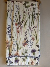Lined Curtains Tape Top Pair Cream & Purple Floral 44” Wide X 54” Long (V3)
