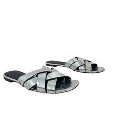 Tory Burch Womens Size 9 City Slides Metallic...