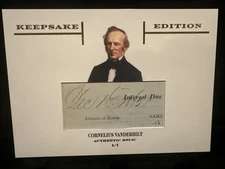 Cornelius Vanderbilt Handwritten 1/1 Bond Keepsake Edition 
