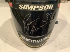 RYAN NEWMAN AUTOGRAPHED 2009 US ARMY SIMPSON FULL SIZE HELMET & AUTOGRAPHED CARD