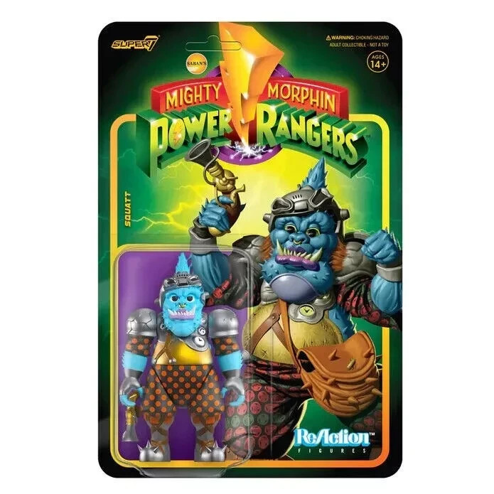 Super7 Mighty Morphin Power Rangers Squatt 3.75"" ReAction Figure Wave 3