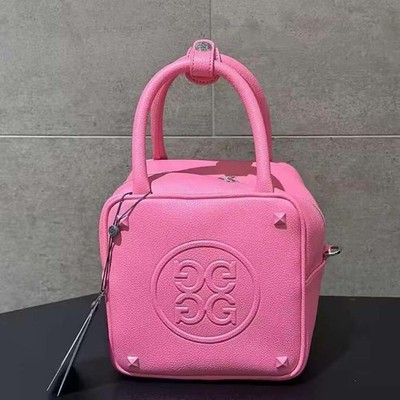 G/FORE Pink PU Cube Runde Schulter Golftasche für Frauen Stilvoll und Kompakt