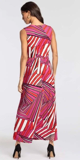 NEU MAXI SOMMERKLEID GRAFIKPRINTS WICKELOPTIK 34 36 38 40 MELROSE pink *39796569 - Bild 3 von 4