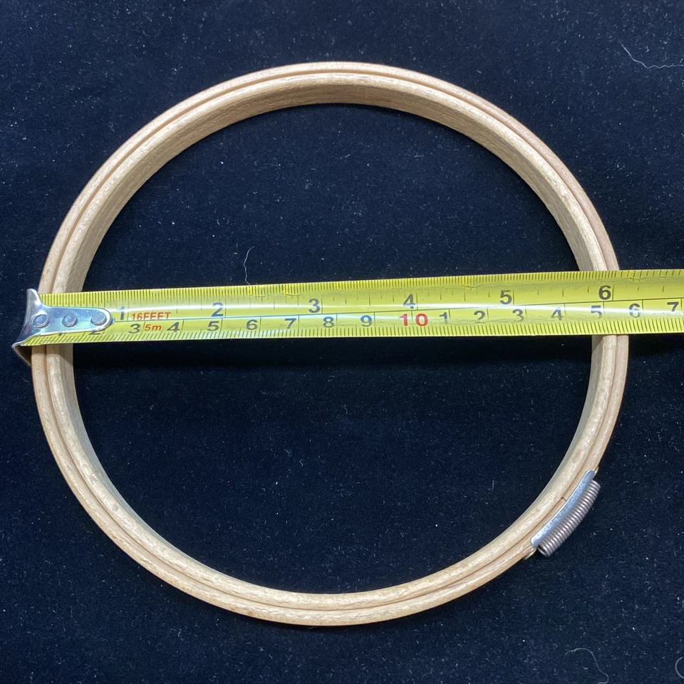 Vtg Gibbs HOLDTITE Embroidery Hoop Spring Tension Wood 6" Round USA - Image 4 of 4