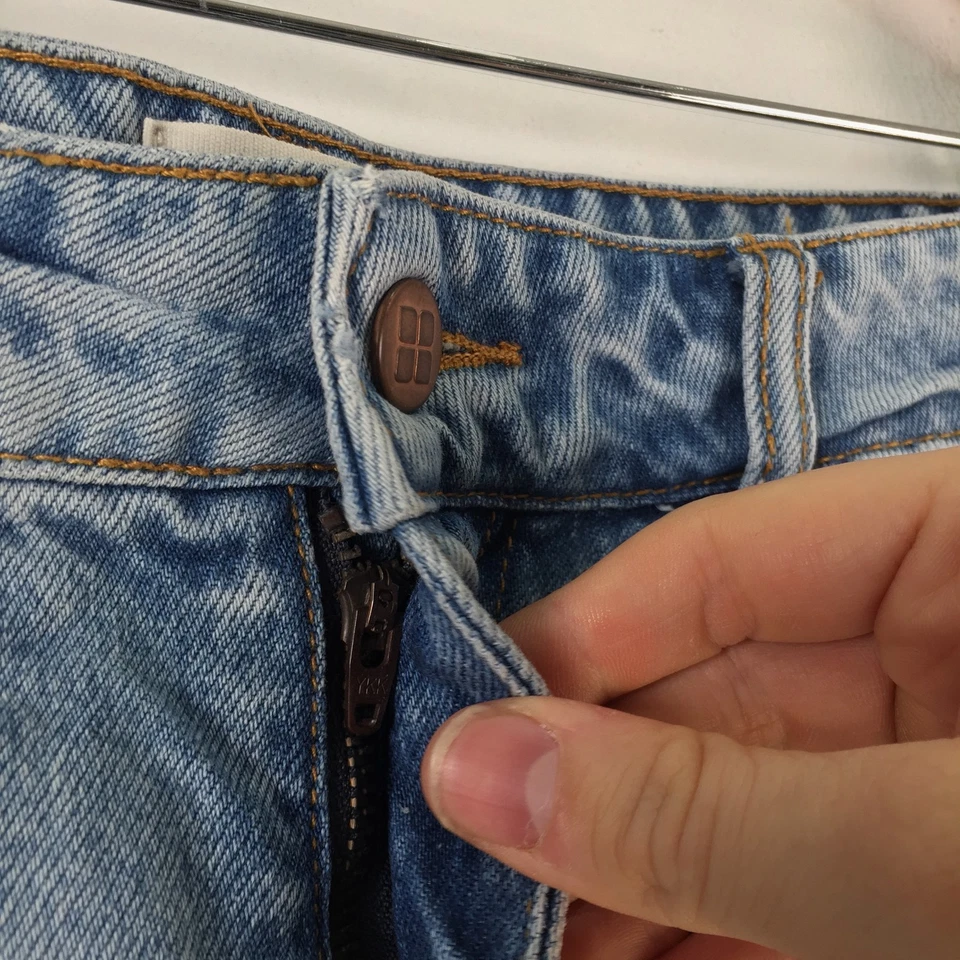 Insight denim shorts mens 32 blue cotton distressed zip fly 116591 - image 3 of 4