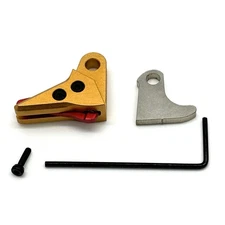 Sj Precision Parts Gold / Red 6061 Aluminum Glock 22 23 27 Flat Trigger Shoe V3