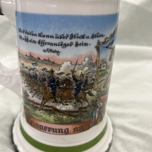 Kuhn GERMAN LITHOPHANE REGIMENTAL Style STEIN - Shelf 6 - Picture 9 of 12