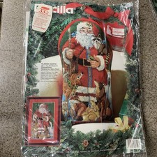 Bucilla Rossi Classic Santa & Woodland Animals Picture or Pillow Needlepoint Kit