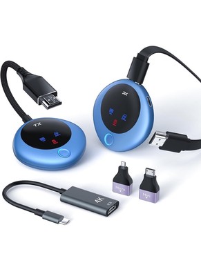 Wireless HDMI Transmitter and Receiver, 4K Decode 1080P Output, 2.4G/5G Plug