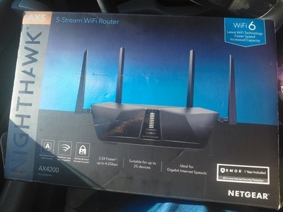 NETGEAR Nighthawk AX5 AX4200 (RAX43) WiFi 6 5-Stream Router Black