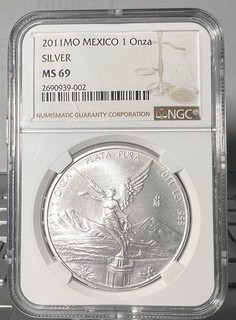 México Plata Libertad Onza 2011 1. Ozt NGC MS 69.