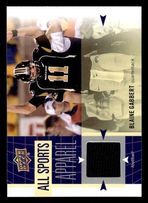 2011 UPPER DECK WORLD OF SPORTS BLAINE GABBERT AS-BG ALL SPORTS APPAREL MISSOURI