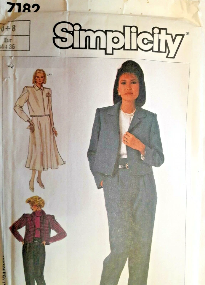 Simplicity 7182 Pants Skirt Blazer Jacket Sewing Pattern Ladies 6 8 UC Career - Image 2 of 4