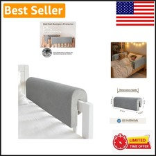 2.3ft Soft Cushioned Toddler Bed Rail Bumper Protector - Enhanced Safety in Gray