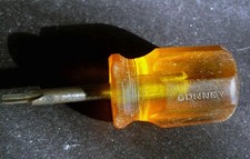 Vintage Bonney CL13 3.75" yellow-handled clutch-head screwdriver made in USA