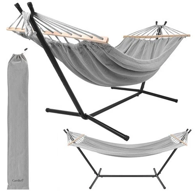 Amaca da giardino per 2 persone portata 250 kg con supporto in metallo - Bild 1 von 4