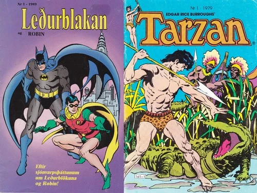 A vintage Batman & Tarzan - 1st apperances in Icelandic 1979 & '89