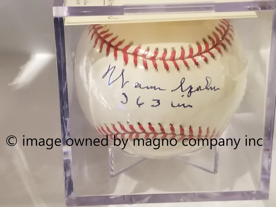 Warren Spahn 363 Wins Autographed Baseball with COA - Image 3 of 3