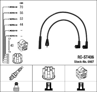 0907 NGK Ignition Cable Kit for SEAT