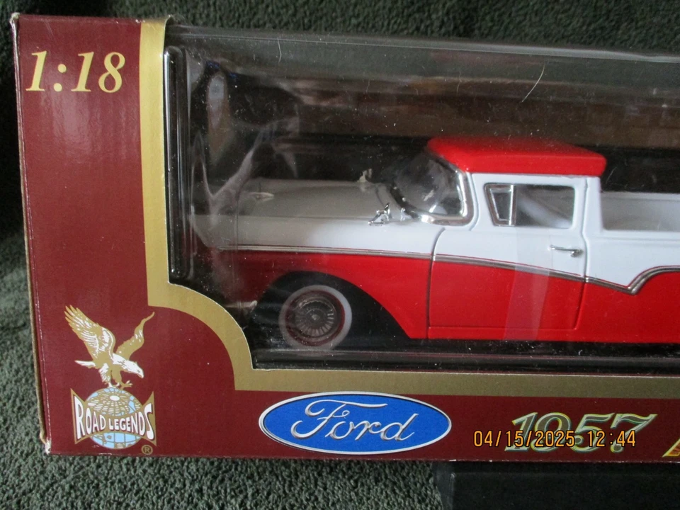ROAD LEGENDS YAT MING RED & WHITE 1957 FORD RANCHERO 1/18 DIECAST NEW SEALED BOX - Image 2 of 4