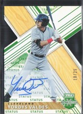 2019 Panini Elite Extra Edition #63 Yordys Valdes Auto Status DC Emerald #/25