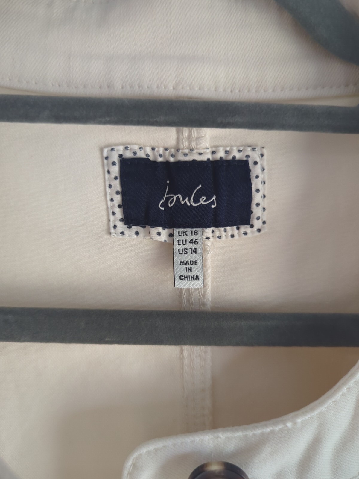 Joules Alice Bee Embroidery Stretch Denim Jacket White Size 18 eBay