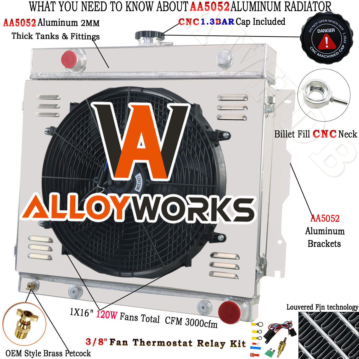 3 Row Radiator Shroud Fan For Dodge Plymouth D/W 100 150 200 300 Truck 1970-79