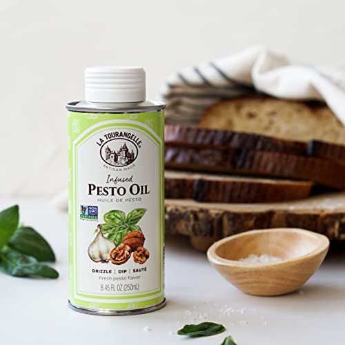 La Tourangelle Pesto Oil Drizzle onto Pasta and Salads Dipping 8.45 Fl Oz - Picture 4 of 11