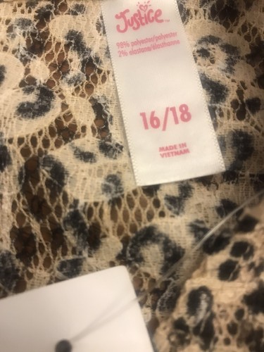Justice Girls Spring Animal Print Shirt, Sz 16/1 8 & Foil Leggings, Size 14, NWT - Picture 8 of 12