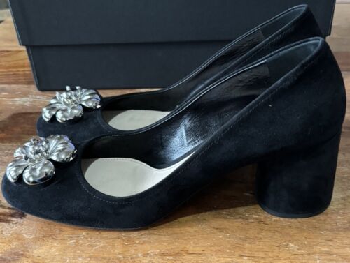 Zapatos de tacón bloque de gamuza Prada talla 38 1/2 (6) *USADOS UNA VEZ* - Imagen 3 de 9