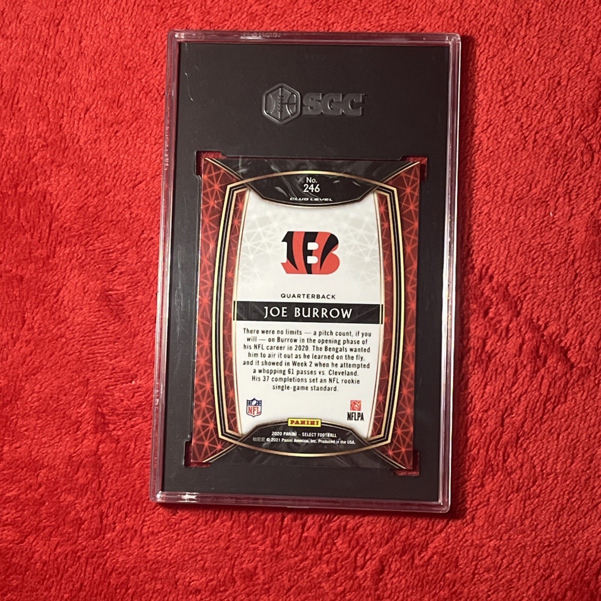 2020 Panini Select - Club Level #246 Joe Burrow (RC). SGC . GEM