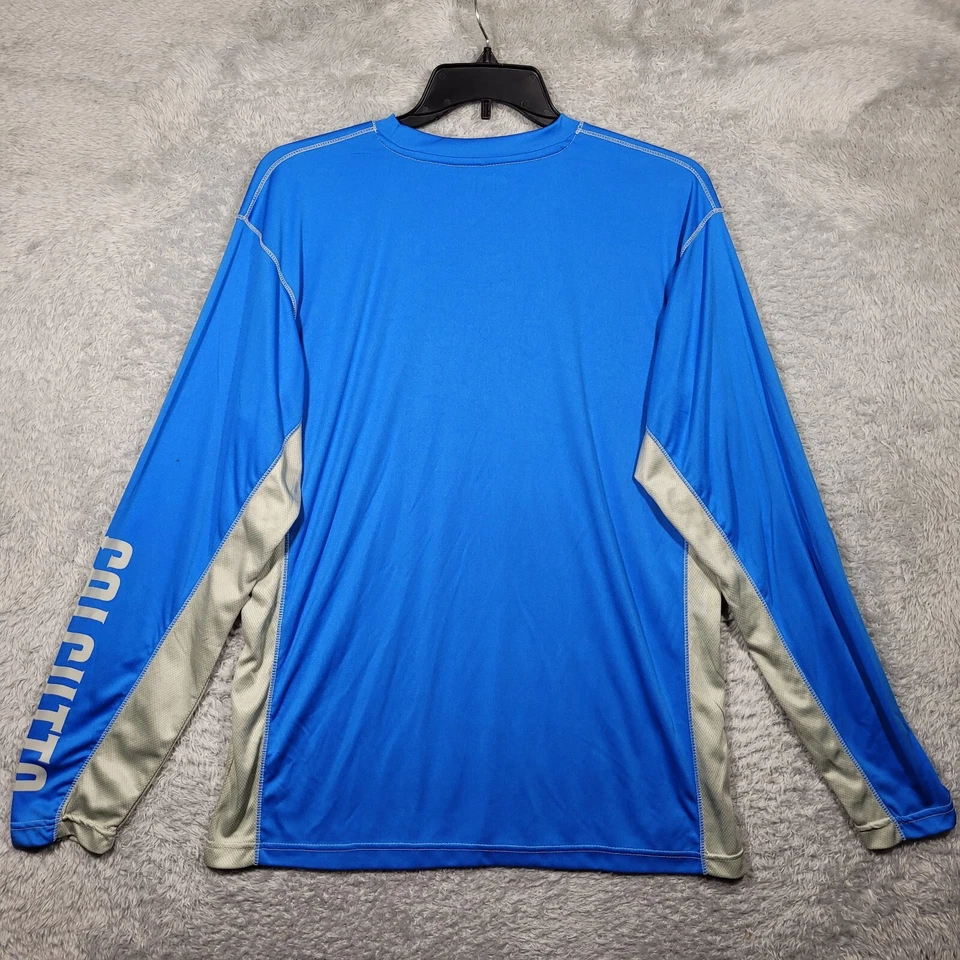 Camisa Calcuta Para Hombre Grande Azul Gris Calavera Logo Manga Larga - Mancha Foto 4 de 4