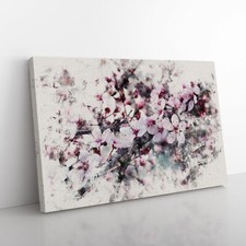 Pink Cherry Blossom Flowers Canvas Wall Art Print Framed Home Decor Picture