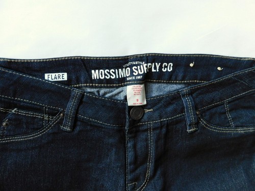 Nuevos Jeans Acampanados Mossimo Supply Co Talla 9 Bajo Lavado Oscuro Elastizados Denim Ligero - Imagen 3 de 3