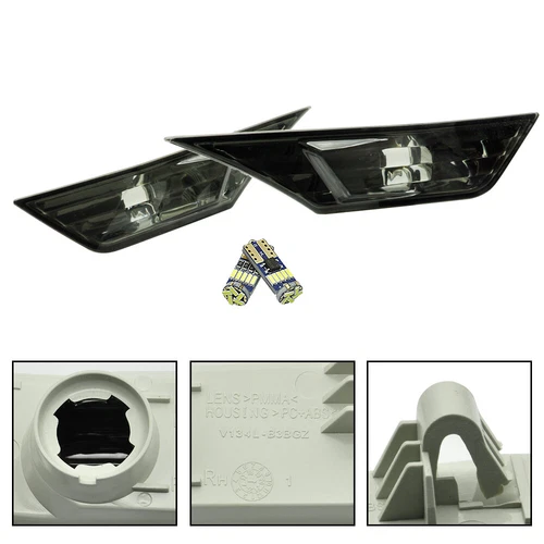 Smoked Side Marker Lamp Turn Signal Light W/ Led Bulbs For Honda Civic 16-2021 - Picture 7 of 12