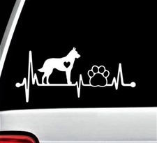Belgian Malinois Heartbeat Lifeline Paw Decal Sticker for Car Window BG 164