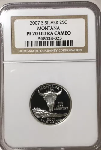 2007-S MONTANA Silver Proof  State Quarter NGC PF70UCAM Free Ship #38-023