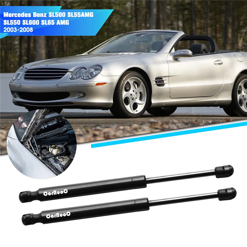 2X Front Hood Gas Struts Supports For MERCEDES-BENZ SL500 SL55 AMG SL600 2003-08 Foto 2 de 4