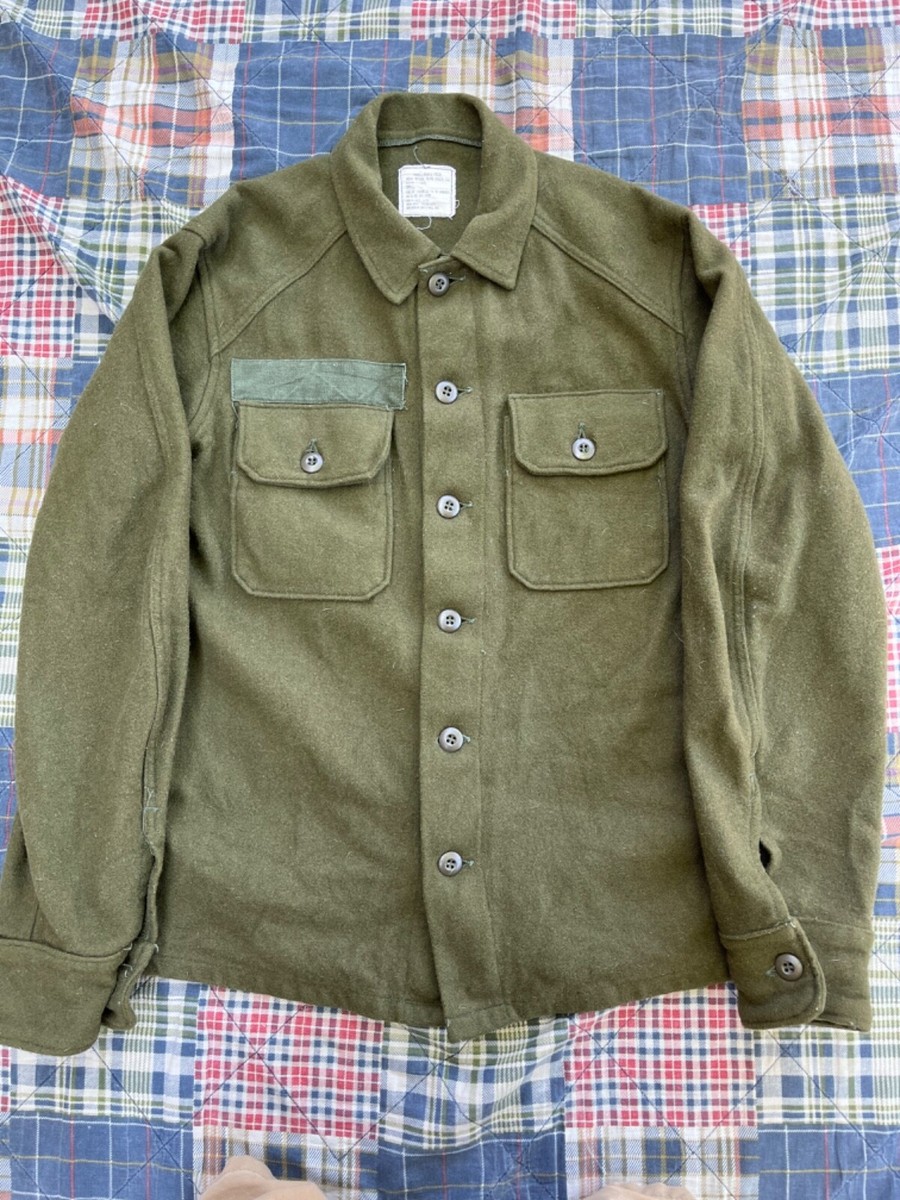 US Army Shirt Wool Field Man's Olive Green NSN 8415-00-188-3792
