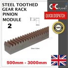 MODULE 2 20X20mm STEEL TOOTH GEAR RACK PINION CNC PLASMA ROUTER 500 1000 2000 UK