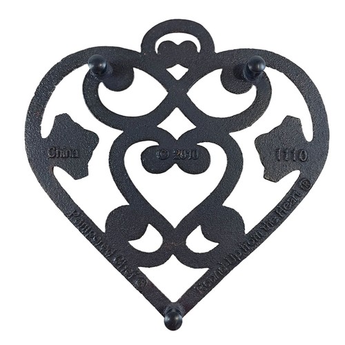 Pampered Chef Cast iron Copper Colored Trivet Wall Decor Heart Scroll NEW - Picture 4 of 5