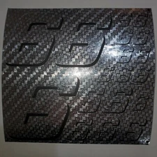 CARBON FIBER TEXTURED CHROME W/ BLACK #6's Racing DecalSheet 1/8-1/10-1/12RC 