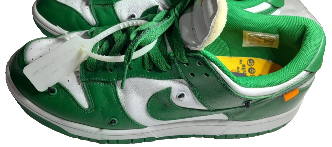 OFF WHITE X NIKE Scarpe da ginnastica Nike Off White x Dunk Low Pine da uomo verdi taglia UK 11