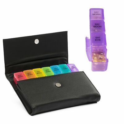 Pill Organizer 4 Times a Day, 7-Day Pill Boxes  Monthly Case Holder AM PM Jumbo